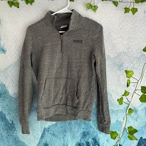 PINK brand half-zip gray sweatshirt • size XS
